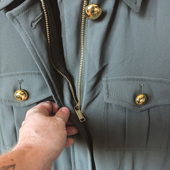 Michael Kors Army Green Tie Vest - Size Small - Picture 4 of 10